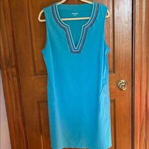 Lands' End Blue Swim Cover-Up Dress
